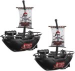 2pcs Baby Bath Toys Pirate Boat Wind Up Floating Bath Toys Bathtub Plastic Toy Boat Swimming Pool Water Toys for Party Favors Toddler Kids Black