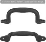 BeneLabel 4 Pack Climbing Handles, 18cm Playhouse Hand Grips Soild Climbing Frame Grab for Swing Set/Playset/Playhouse/Play Park/Indoor Outdoor Monkey Bars/Treehouse/Bunk Bed Accessories, Black - Image 4