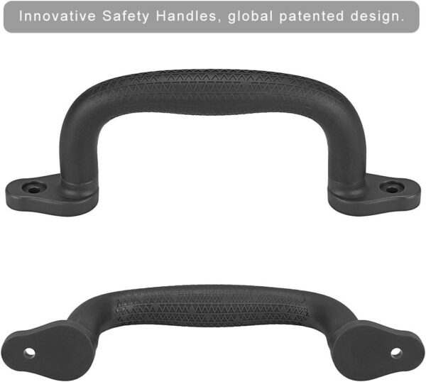 BeneLabel 4 Pack Climbing Handles, 18cm Playhouse Hand Grips Soild Climbing Frame Grab for Swing Set/Playset/Playhouse/Play Park/Indoor Outdoor Monkey Bars/Treehouse/Bunk Bed Accessories, Black - Image 4