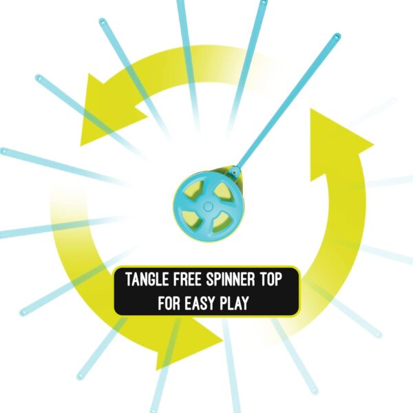 Early Fun All Surface Junior Swingball Set, For ages 3+, Introduction to Swingball, Foam Ball and little hands bats, Tangle Free Top Spinner, All Surface Base, Blue and Yellow, 36 x 46 x 10 cm - Image 4