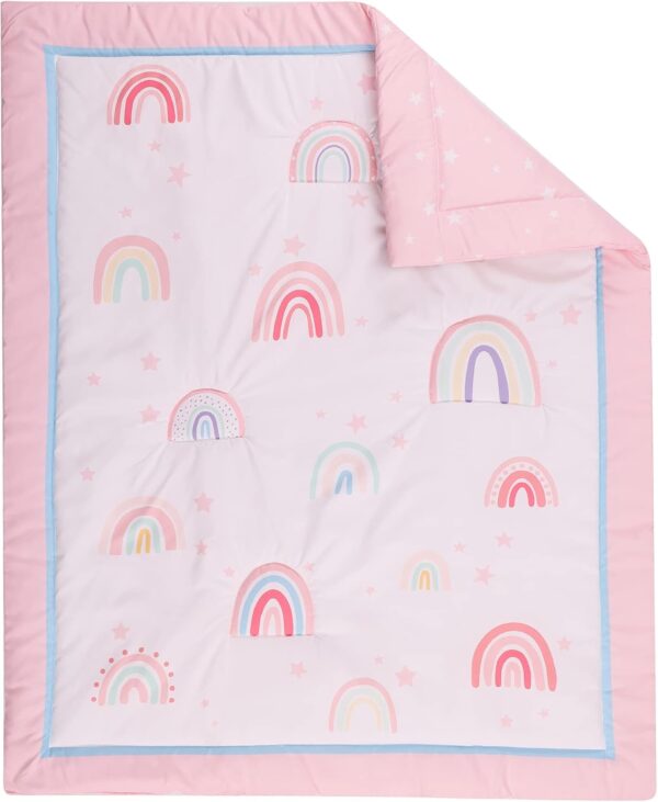 HMtideby Baby Toddler Blanket Quilt Cot Comforter Crib Baby Quilts for Boys and Girls Nursery Bed Throw Blanket 84x107cm-Pink Rainbow - Image 2