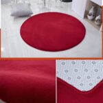 YOUCAI Round Circle Ultra Soft Modern Area Rugs Nursery Rug Home Room Plush Carpet Decor for Living Room Bedroom Sofa Floor,100cm,Wine Red - Image 2