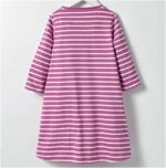 Dotbuy Baby Little Girl Striped Dresses, Long Sleeve Casual Cotton Cartoon Applique Strip Print Shirt Party Special Occasion Dress - Image 5