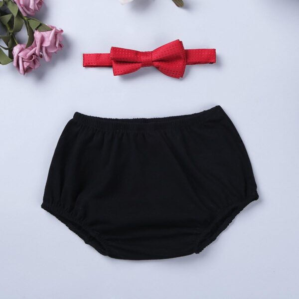 iEFiEL Infant Baby Boy Bloomer Shorts with Bowtie Diaper Cover 1st Birthday Party Gentleman Outfits Cake Smash Clothes - Image 3