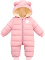 Infant Toddler Snowsuit Cute Baby Bear Suit Newborn Winter Coat Warm Hooded Jumpsuit for Boys Girls Jumpsuit Newborn Infant Winter Warm Hooded Thick Down Jumpsuit Romper Jacket Overcoat - Image 2