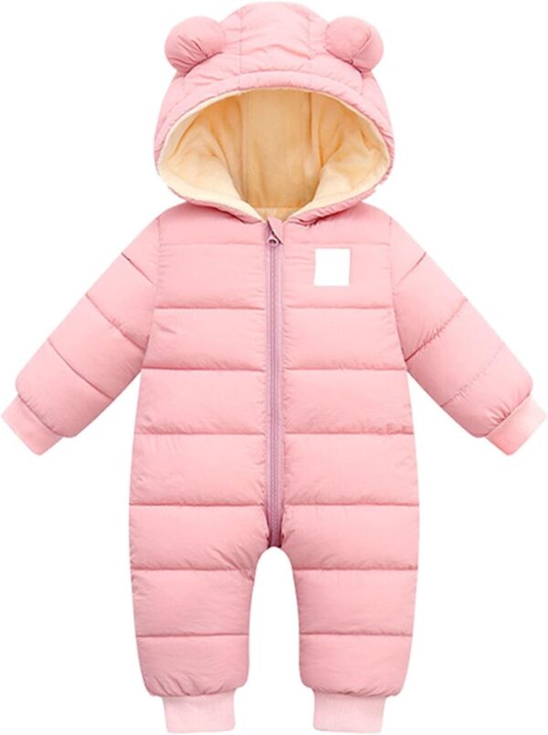 Infant Toddler Snowsuit Cute Baby Bear Suit Newborn Winter Coat Warm Hooded Jumpsuit for Boys Girls Jumpsuit Newborn Infant Winter Warm Hooded Thick Down Jumpsuit Romper Jacket Overcoat - Image 2