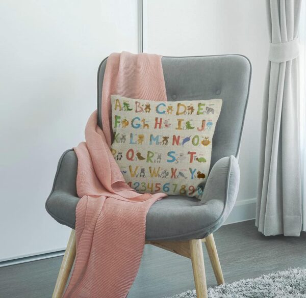 Smooffly Alphabet with Cartoon Animals Cushion Cover Outdoor Furniture Decorative Linen Square Double Sided Printing Pillow Cover for Home Office Sofa Couch Car Garden 45 x 45cm 18 x 18 inches - Image 4