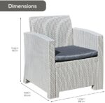 Trueshopping Rattan Armchair Garden Furniture Chair in Grey with Cushion Outdoor Furniture for Patio, Conservatory, Home & Decking Single 1 Seater Chairs