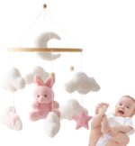 Baby Crib Mobile, Bunny Nursery Mobile, Cartoon Bassinet Mobile, Babies Room Decor, Baby Bassinet Mobile, Nursery Hanging Toys, Hanging Bunny Toys for Home, Kids Room, Bedroom - Image 7