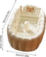 Portable Bathing Tub, Inflatable Bathtub Toddler, Portable Toddler Bath Tub, Foldable Non-Slip Travel Baby Bath, Travel Baby Bath, Inflatable Baby Bath, Baby Bath Tub - Image 6