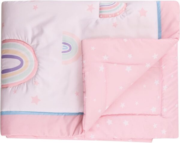 HMtideby Baby Toddler Blanket Quilt Cot Comforter Crib Baby Quilts for Boys and Girls Nursery Bed Throw Blanket 84x107cm-Pink Rainbow - Image 3