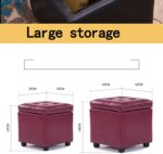 OLOTU Footstool Multifunctional Foot Stool Storage PU Fabric Feels Delicate Footstool Water Resistant Sofa Stool Concealed Storage Storage Box Ergonomic - Image 3