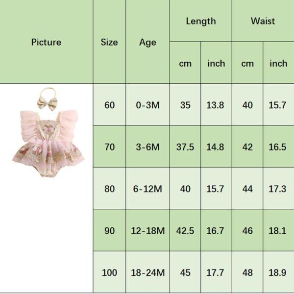 Dubute Baby Girls Rompers Dress Lace Trim Butterfly Pattern Embroidered Fly Sleeve Tulle Skirt Hem Bodysuits Clothes with Headband - Image 7