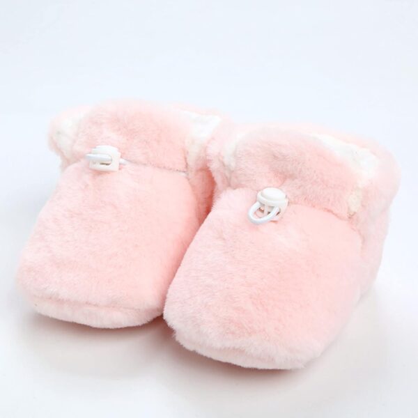 Newborn Booties Girl 0 3 Months Baby Shoe Boots Baby Shoes Toddler Boots Soft Bottom Toddler Shoes Plus Velvet Thick Non Slip Large Cotton Shoes Baby Booties Newborn Knitteddown Booties Boots - Image 2
