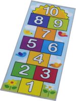 IMhope Nursery Rug Kids Hopscotch Floor Rugs, Soft Non Slip Childrens Rug Play Mat Baby Crawling Mat Carpet Decor Gifts for Boys, Girls, Bedroom, Playroom - 80 x 120cm (2.6ft x 3.9ft approx)
