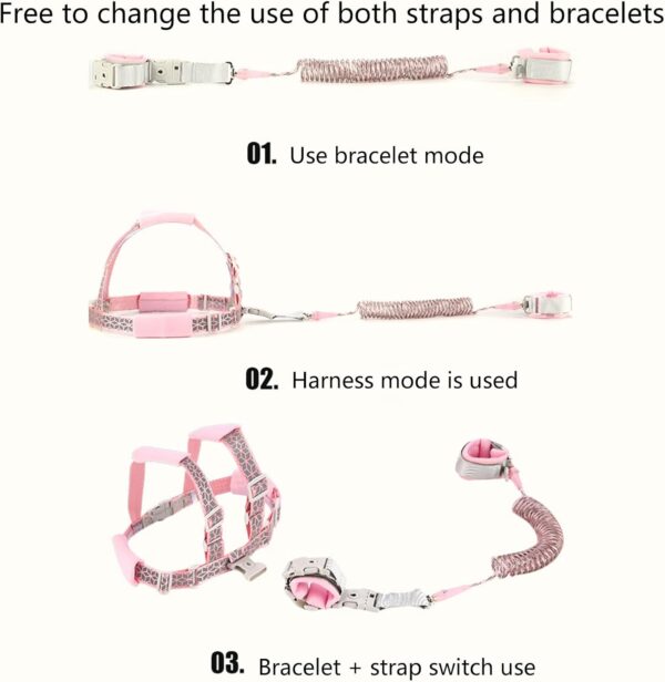 Baby Boy Girls Not Lost Harness Adjustable Leash Toddler Leash Wristband Belt with Lock for Secure Family Outings - Image 4