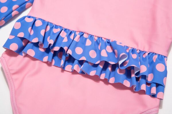 BONVERANO Infant and Baby Girl Swimsuits/Rashguard One Piece UPF 50+ Sun Protection Ruffle Zipper with Sun Cap. - Image 7