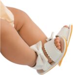 LUCKME Baby Girls Leather Sandals with Bowknot Open Toe Flat Sandals Summer Beach Sandals Velcro First Walkers Shoes for Infant Toddler Girls 3-18 Months - Image 2