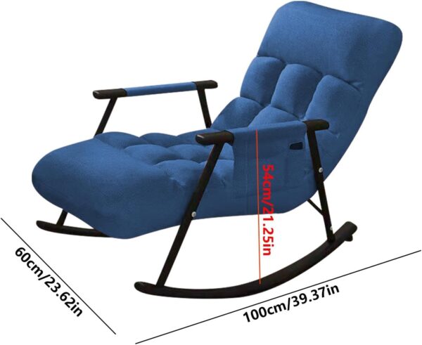 Modern Reclining Rocking Chair for Bedroom Padded Seat Recliner Reading Chair with Rocking Function Indoor Outdoor Lounge Glider Chair for Living Room - Image 2