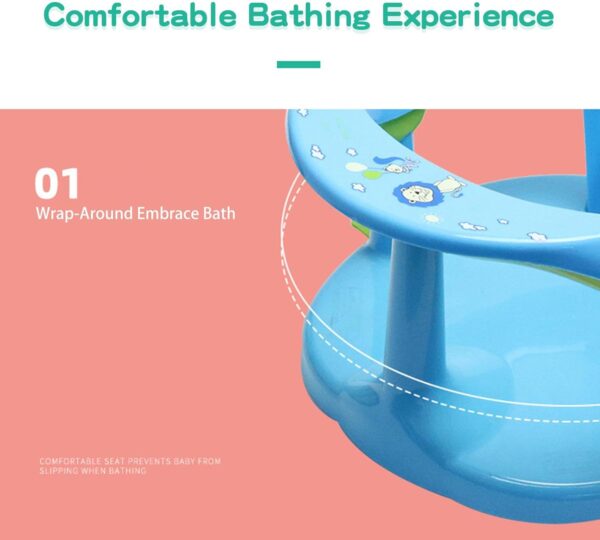 Baby Bath Seat 6 Months Plus, Baby Bath Seat with Anti-Slip Suction Cup & Backrest, Portable Non-Slip Baby Bath Chair, Child Bath Support Seat, Baby Bath Seat Bath Seat Baby - Image 9