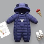 Snowsuit Pram Baby Boy Jacket Snowsuit Toddler Boys Windproof Hooded Jumpsuit Warm Baby Romper Coat Thick Girls Outdoor Kids Boys Coat&Jacket Show Pants Kids - Image 3