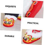 LIFKOME Toddler Shoes Baby Walking Shoes Tiger Design Soft Fleece Material Warm and Comfortable Red 17 Months Non-slip Sole Present - Image 2