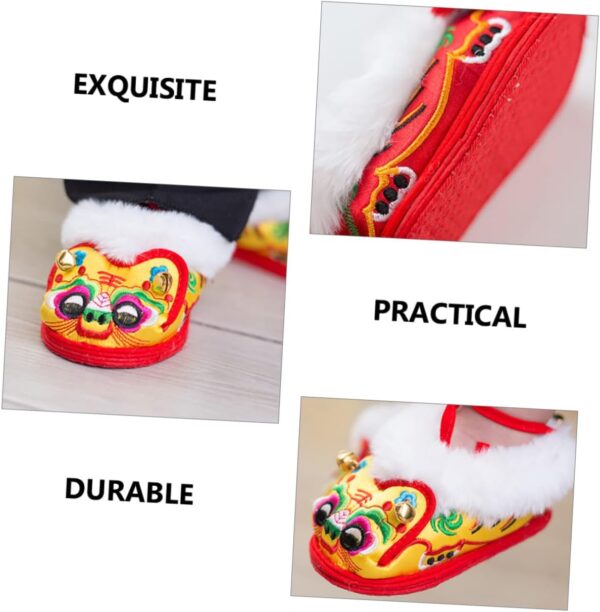LIFKOME Toddler Shoes Baby Walking Shoes Tiger Design Soft Fleece Material Warm and Comfortable Red 17 Months Non-slip Sole Present - Image 2