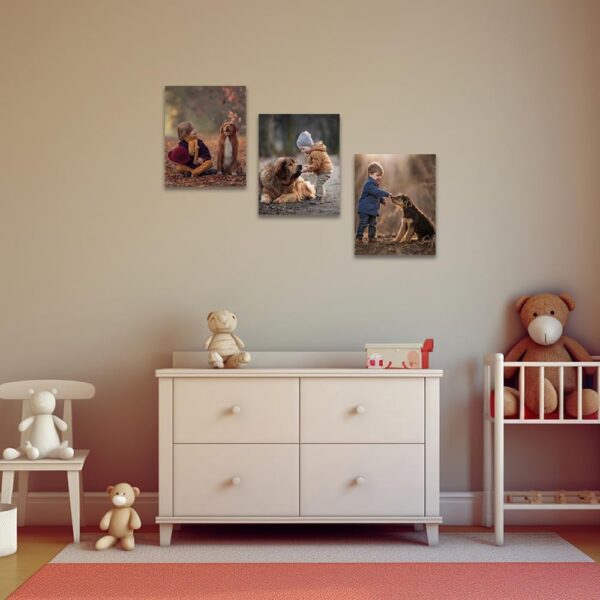 ZQQART Custom Canvas Prints with Your Photos 3 Panels Personalized Family Pictures Wall Art Customized Wedding Baby Pet Gifts Artwork Frame(Black,8"x10"x3Pcs(20x25cmx 3pcs)) - Image 4