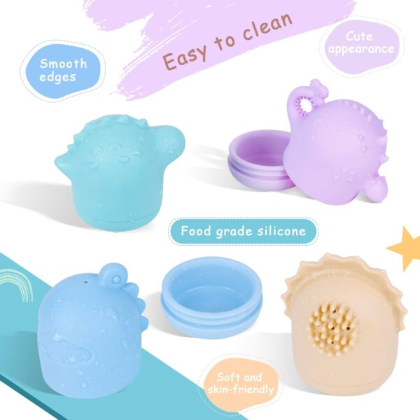 Baby Bath Toys, twoonto Bath Squirters Toys Spray Bath Toy Floating Bathtub Water Toy 4 Pack, Sensory Educational Bath Toys Silicone Mould Free Bath Toys for Bathtub Swimming Pool for Toddlers Kids - Image 4