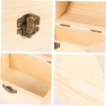 VOSAREA 1pc Pirate Treasure Chest Wooden Box Crate Toys Storage Organizer Storage Organizer for Toy Containers with Lids Chains Alphabet Toys 6x6 Storage Boxes with Lids Arch Kit Bins - Image 4