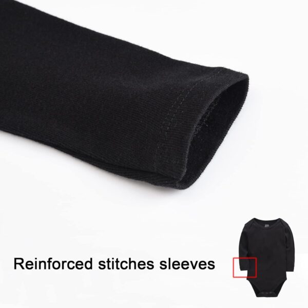 kavkas Long Sleeve Newborn Bodysuits Plain Baby Vest Undershirt Cotton Baby Clothes for Boys and Girls 5 Pack, 0-24 Months - Image 4