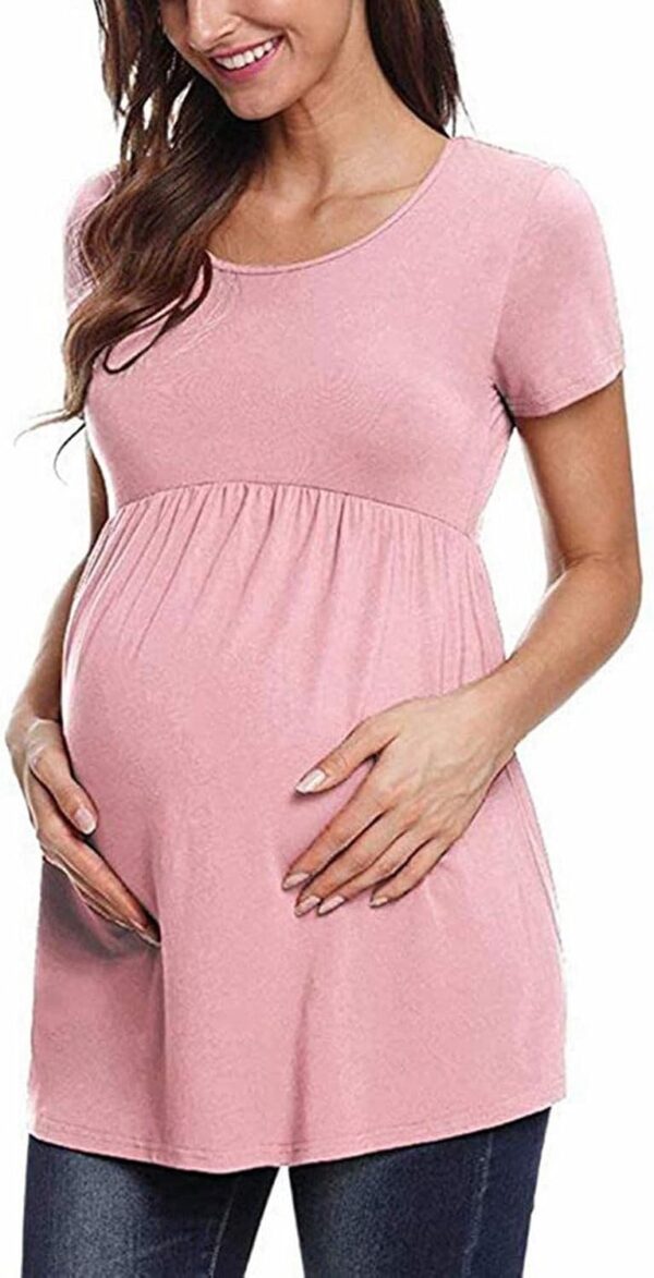 Trailrest Women's Care Tops Maternity Shirts Maternity Care Tops Short Sleeve Nursing Clothing Women's Top Black, pink, S - Image 3