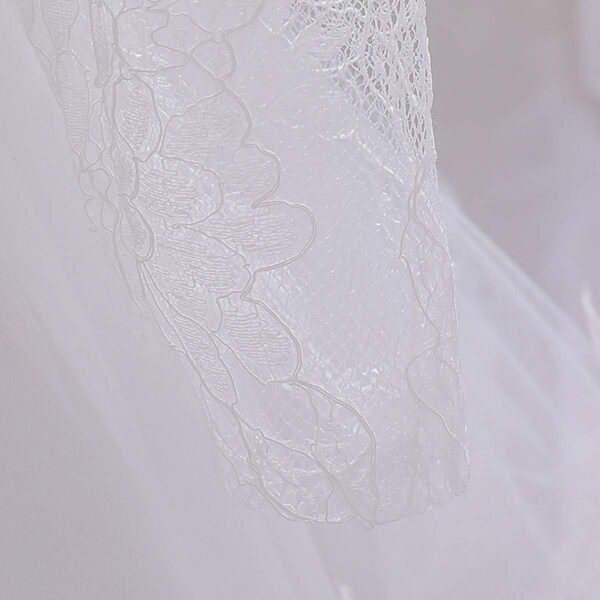 WOCINL Baby Girls Christening Long Sleeve Lace Bowknot Dresses Princess Wedding Birthday Pageant Party Baptism Tutu Gown - Image 6