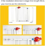 GHCXY Pet Playpens Safety Gate, Baby Gate Door Fence Stair Through Walk Shut Pressure Mount Fit for Children Toddlers Pets Staircase-Balusters/120-126Cm - Image 3