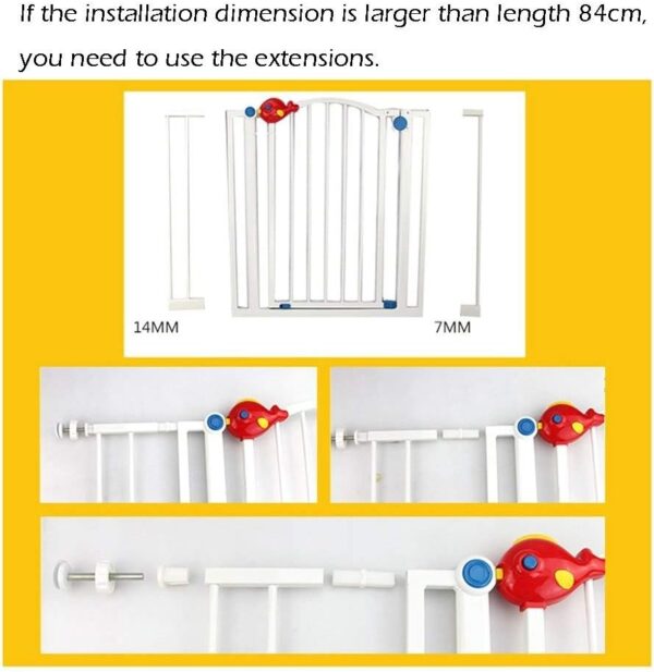 GHCXY Pet Playpens Safety Gate, Baby Gate Door Fence Stair Through Walk Shut Pressure Mount Fit for Children Toddlers Pets Staircase-Balusters/120-126Cm - Image 3