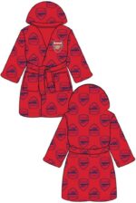 TDP Textiles Kids Arsenal Football Dressing Gown Bath Robe Boys Girls - 13-14 Years, Red (Z01)