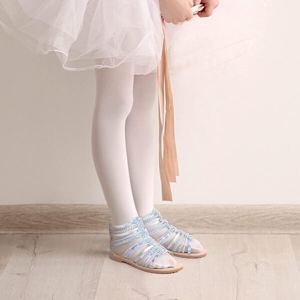 MIXIN Girls Gladiator Sandals for Big Kid Little kids with Strappy Ankle High Back Zipper - Image 6