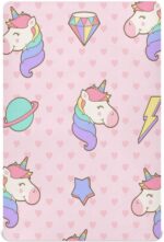 Kcldeci Baby Crib Sheets for Boys Girls Cute Pastel Unicorn Toddler Bed Sheets Playard Mattress N Play Sheets M