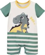 EHJRE Baby Boys Summer Button Jumpsuit Short Sleeve Baby Romper Summer Romper for Halloween Sleepwear Family Gathering