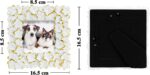 Hiwhy 10x10 CM Flowers Photo Frame 4x4 Inch for Pets Pictures Baby Photos, Table Top or Wall Mount, White and Gold - Image 2