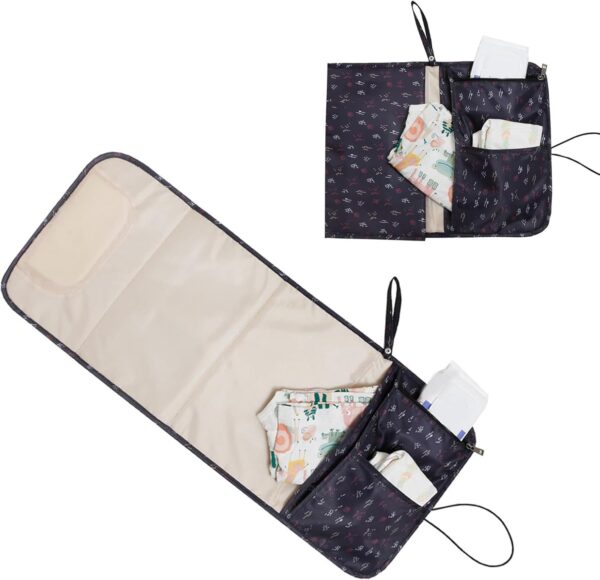 Compact Foldable Portable Changing Pad, Waterproof, Multiple Storage Pockets, Easy to Clean, Generous Size, Versatile Design for Travel, Public Restrooms - Image 5