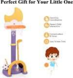 Maxmass 4 in 1 Kids Basketball Hoop Set, 9 Levels Toddler Basketball Stand with Electronic Scoreboard, Soccer Goal, Ring Toss, Golf Set, Kids Sports Activity Center for Boys Girls (Purple+Yellow) - Image 8