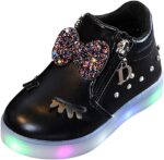 LED Baby Boots Infant Sport Luminous Girls Kids Shoes Bowknot Baby Shoes Glowing Shoes for Boys Size 5 Baby Shoes Light Up Kids Little Boy Shoes Size 12 Light Up