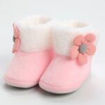 Baby Booties Boy Clearance Winter Warm Snow Boots Infant Soft Sole Crib Pram Prewalker Fleece Crib Shoes Warm Boots Anti-Skid Sole Ankle Premium Booties - Image 2