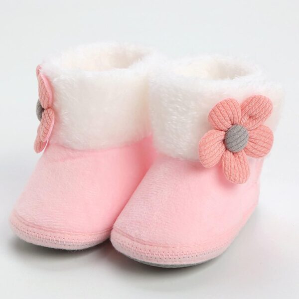 Baby Booties Boy Clearance Winter Warm Snow Boots Infant Soft Sole Crib Pram Prewalker Fleece Crib Shoes Warm Boots Anti-Skid Sole Ankle Premium Booties - Image 2