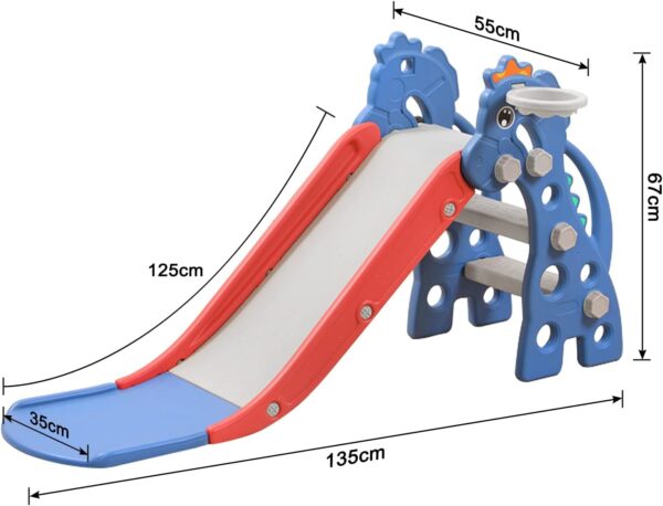 HENGMEI Kids Slide, Toddler Climber 3-in-1, Children Play Climbing Slide Set, Garden Climbing Frames Outdoor and Indoor for Children Age 1-3, Blue - Image 2
