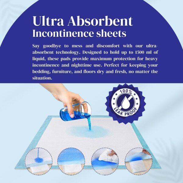 TBM 50 Disposable Incontinence Bed Pads 60 x 90 | Absorbent Underpad, Bed Mats, Incontinence Pads, Incontinence Sheets, Bed Pads, Incontinence Bed Sheets - Image 4