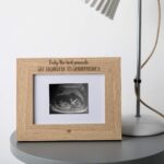 Wooden Engraved Grandparents Photo Frame - Baby scan Picture Frame - Christmas Gifts For Grandparents - 4x3 Landscape Only The Best Parents Frame - First Grandchild Scan Photo frame - Image 2