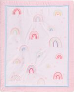 HMtideby Baby Toddler Blanket Quilt Cot Comforter Crib Baby Quilts for Boys and Girls Nursery Bed Throw Blanket 84x107cm-Pink Rainbow