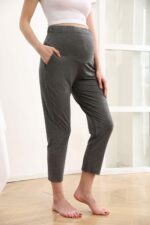ZUMIY Maternity Lounge Pants Pregnancy Trousers Over The Belly Stretchy Activewear, Maternity Clothes Sweatpants with Pockets - Image 3